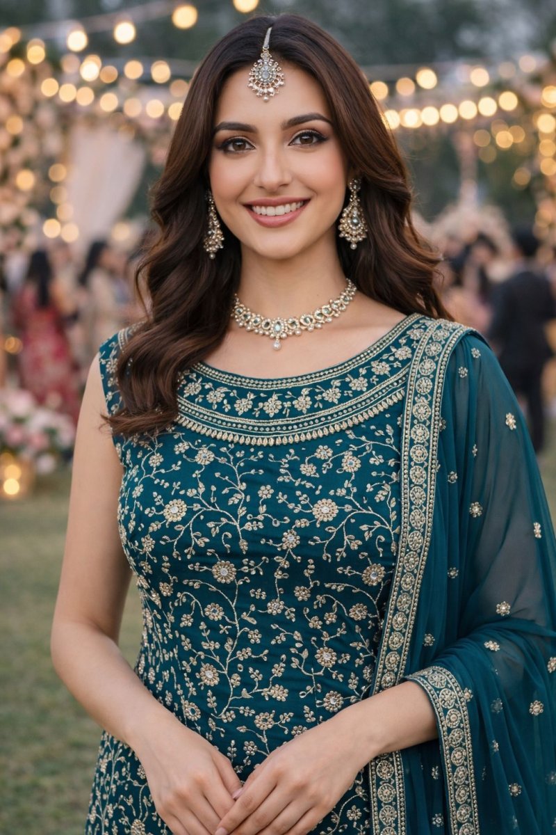 Avantika By Mrudangi Premium Georgette Embroidered Plazzo Suits